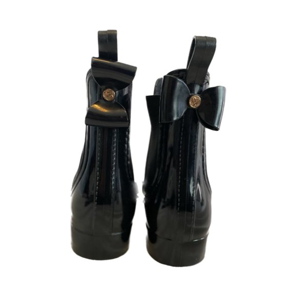 Never worn/New Catherine Maladrino Black Glossy Rain Booties - Picture 5 of 6